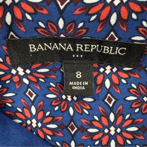 Banana Republic Blue & Red Long Sleeve Dress Functional Buttons Nursing Friendly - Picture 10 of 16